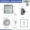 Iliving Silver 10 in. Wall Mounted Shutter Exhaust Fan with Thermospeed Controller, 65-Watt, 820 CFM ILG8SF10V-ST